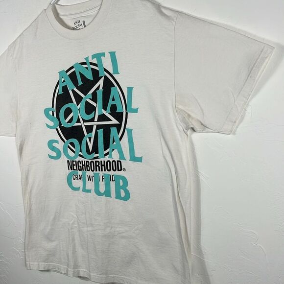 🔥 ANTI SOCIAL SOCIAL CLUB X NEIGHBORHOOD WHITE 'FILTH FURY' T-SHIRT Sz XL - EUC - Picture 4 of 8
